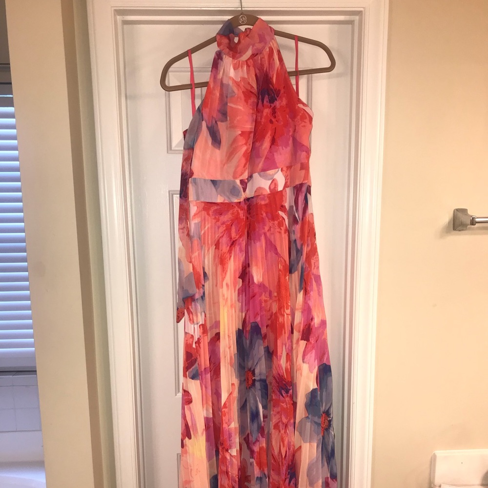 Eliza J flora halter gown